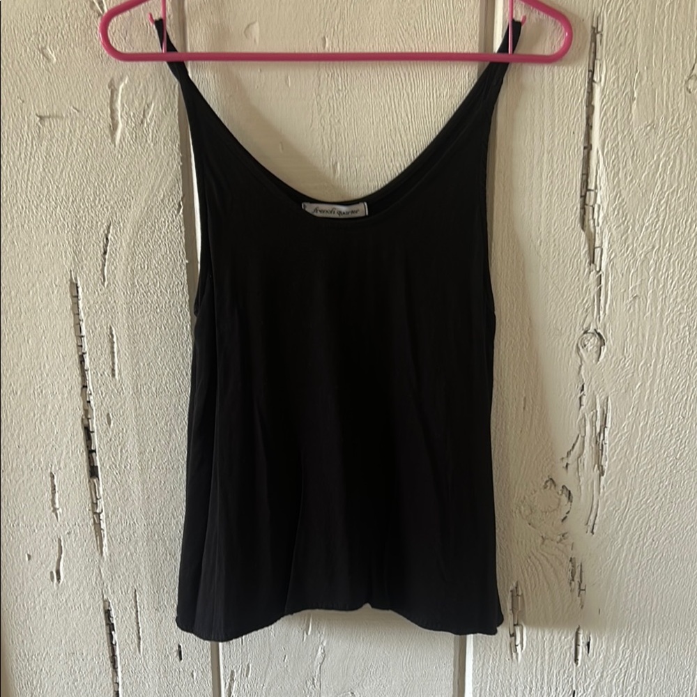 Black Sleeveless Tank Top with Scoop Neck